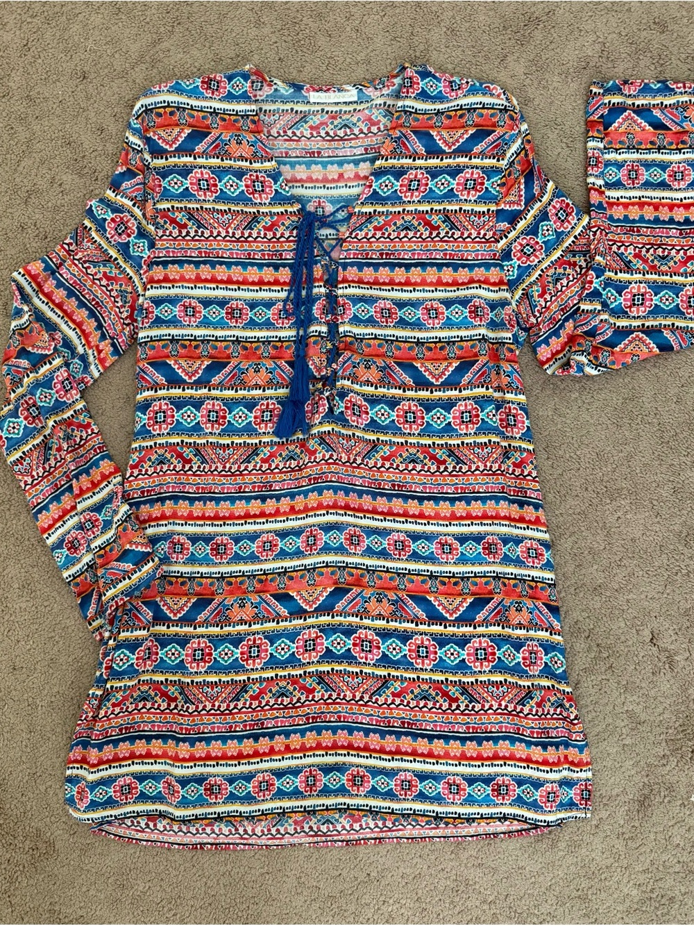 La Blanca Multicolor Boho Lace-Up Swim Coverup